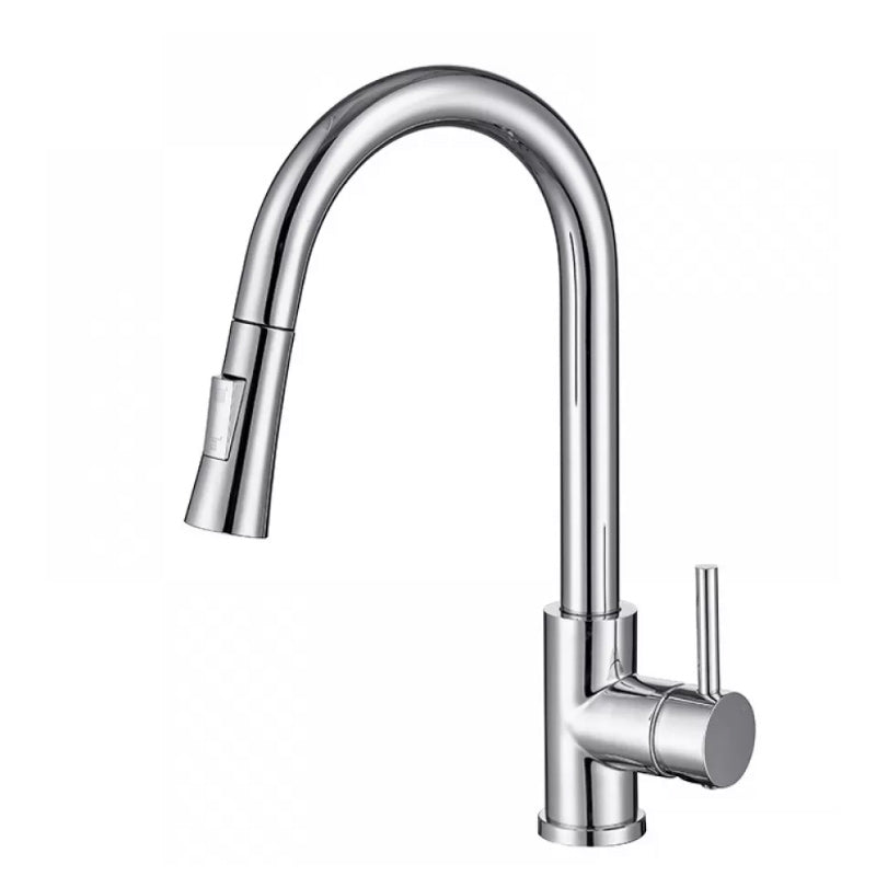 Lisslune | Modern Style Expandable Sink Faucet Single Handle Stainless Steel Sink Faucet
