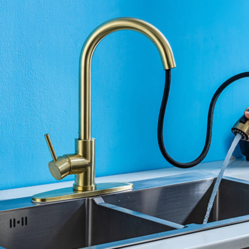 Lisslune | Modern Style Expandable Sink Faucet Single Handle Stainless Steel Sink Faucet