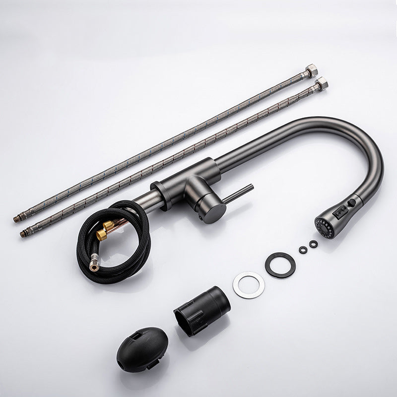 Lisslune | Modern Style Expandable Sink Faucet Single Handle Stainless Steel Sink Faucet