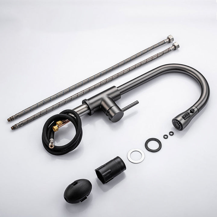 Lisslune | Modern Style Expandable Sink Faucet Single Handle Stainless Steel Sink Faucet