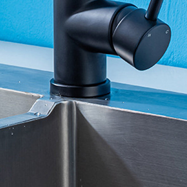 Lisslune | Modern Style Expandable Sink Faucet Single Handle Stainless Steel Sink Faucet