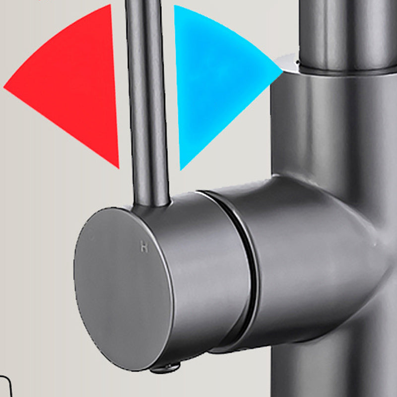 Lisslune | Modern Style Expandable Sink Faucet Single Handle Stainless Steel Sink Faucet