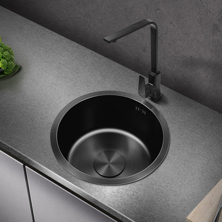 Lisslune | Classic Round Sink Stainless Steel Built-in Sink Non-Slip Round Basin for the Kitchen
