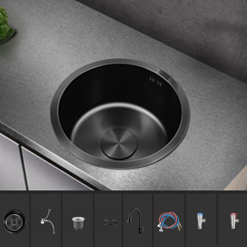 Lisslune | Classic Round Sink Stainless Steel Built-in Sink Non-Slip Round Basin for the Kitchen