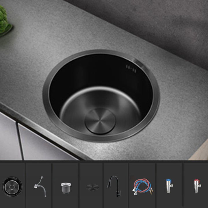 Lisslune | Classic Round Wash Basin Stainless Steel Built-in Basin Non-slip Round Basin for the Kitchen