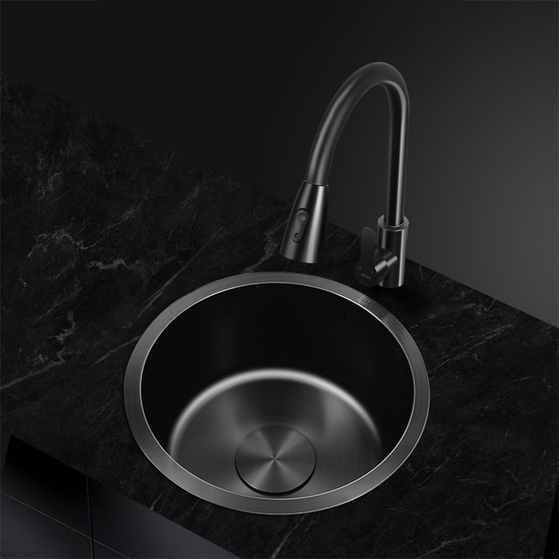 Lisslune | Classic Round Sink Stainless Steel Built-in Sink Non-Slip Round Basin for the Kitchen