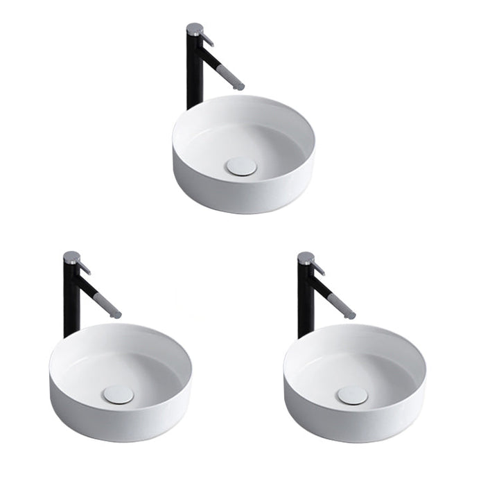 Lisslune | Modern Sink Porcelain Solid Color Round Sink