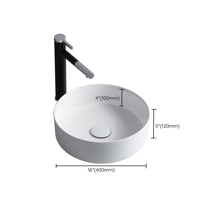 Lisslune | Modern Sink Porcelain Solid Color Round Sink