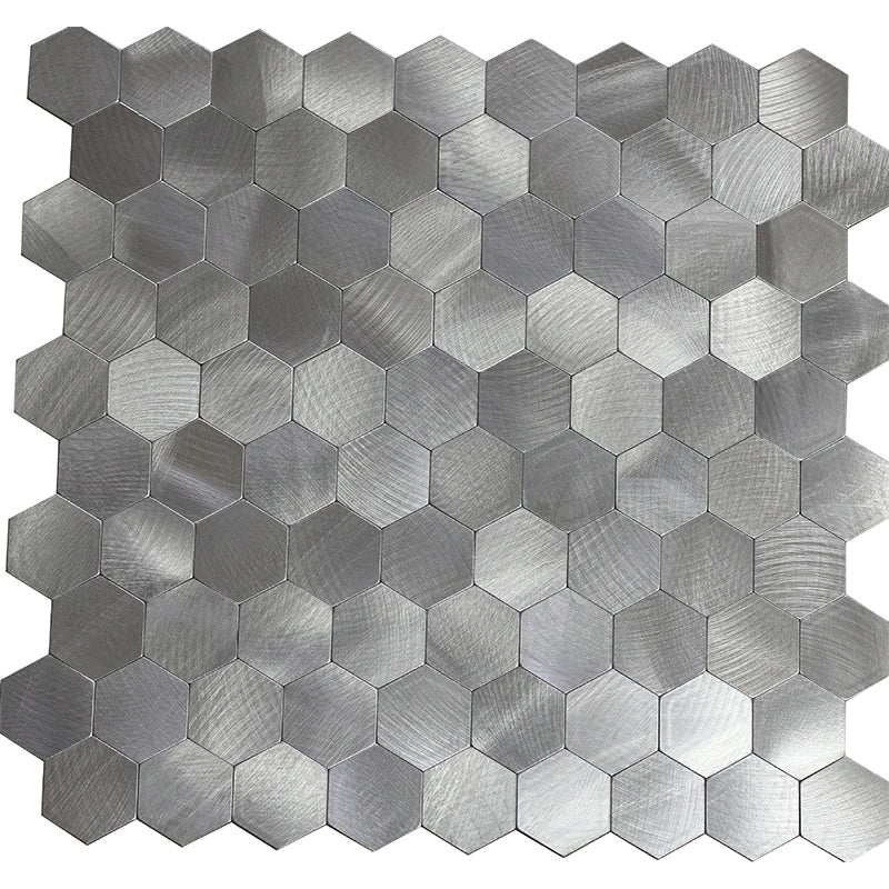 Lisslune | Hexagonal Mosaic Tiles Metal Peel and Stick Tiles for Kitchen and Bathroom, 11.8" x 11.8"