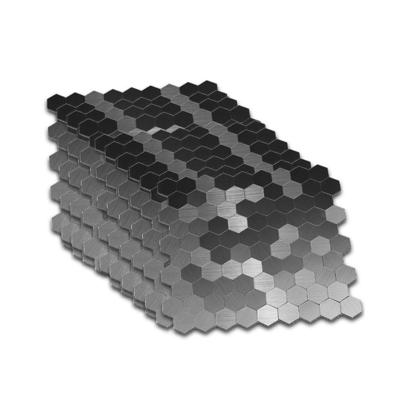 Lisslune | Hexagonal Mosaic Tiles Metal Peel and Stick Tiles for Kitchen and Bathroom, 11.8" x 11.8"