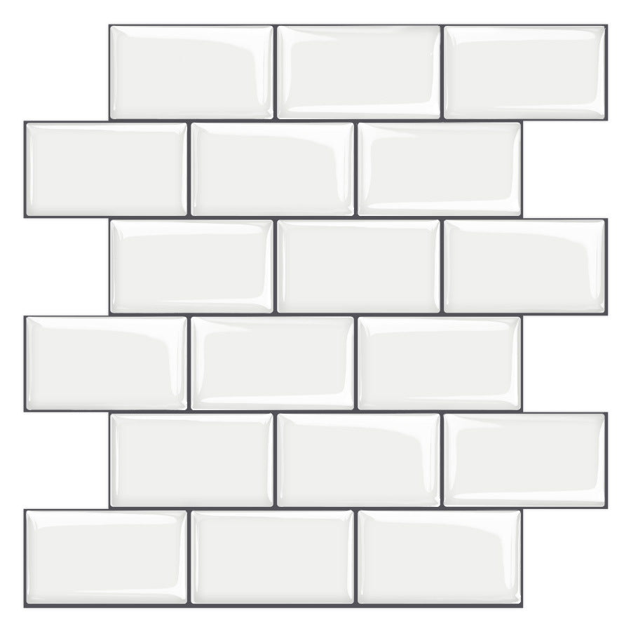 Lisslune | 12"x 12" Resin Mosaic Tiles Square Self-adhesive Tiles for Backsplash & Wall Tile