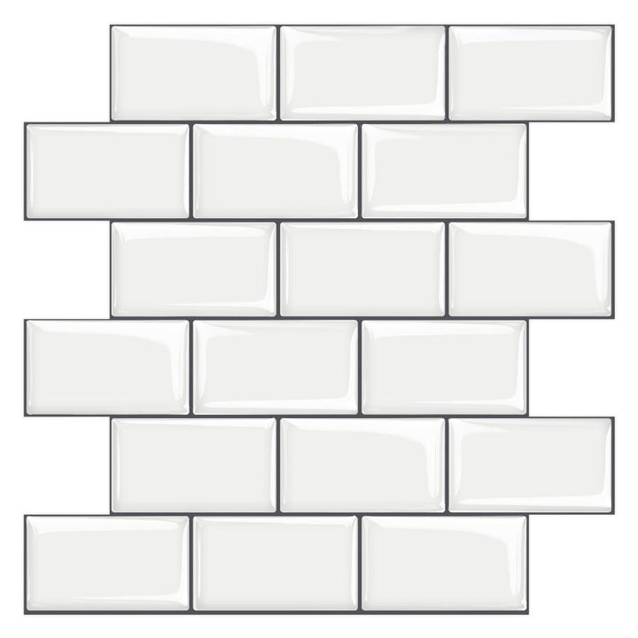 Lisslune | 12"x 12" Resin Mosaic Tiles Square Self-adhesive Tiles for Backsplash & Wall Tile