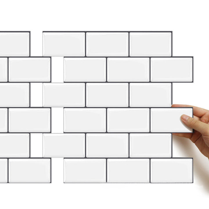 Lisslune | 12"x 12" Resin Mosaic Tiles Square Self-adhesive Tiles for Backsplash & Wall Tile