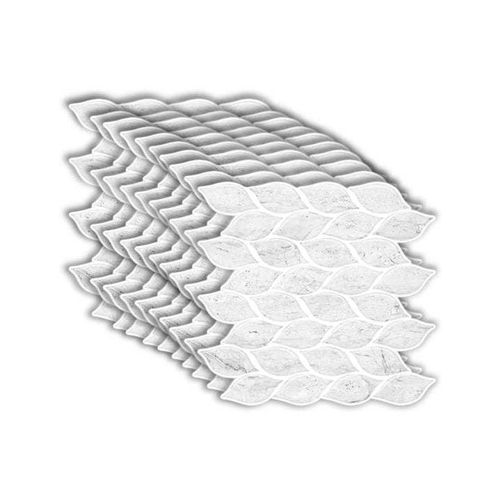 Lisslune | 12"x 12" Resin Mosaic Tiles Square Self-adhesive Tiles for Backsplash & Wall Tile