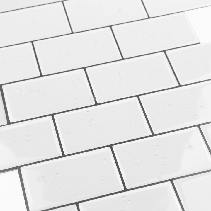 Lisslune | 12"x 12" Resin Mosaic Tiles Square Self-adhesive Tiles for Backsplash & Wall Tile