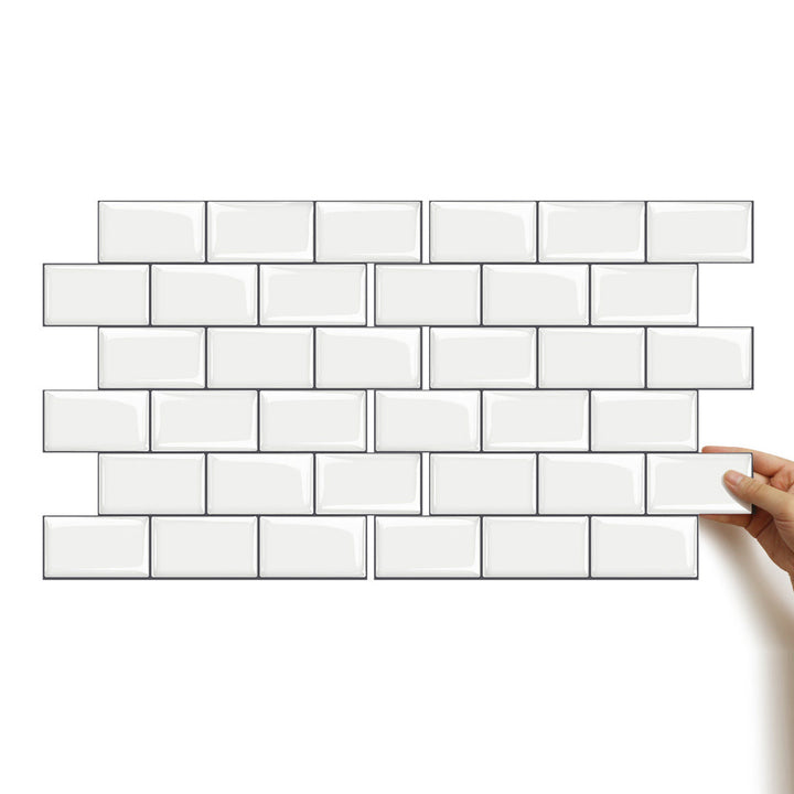 Lisslune | 12"x 12" Resin Mosaic Tiles Square Self-Adhesive Tiles for Backsplash & Wall Tile
