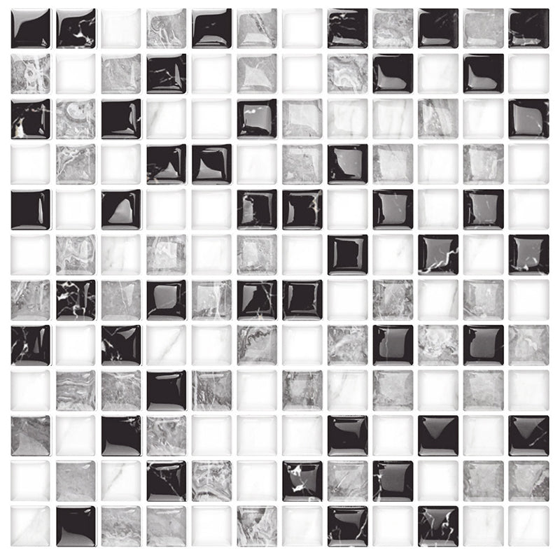 Lisslune | 12"x 12" Resin Mosaic Tiles Square Self-Adhesive Tiles for Backsplash & Wall Tile