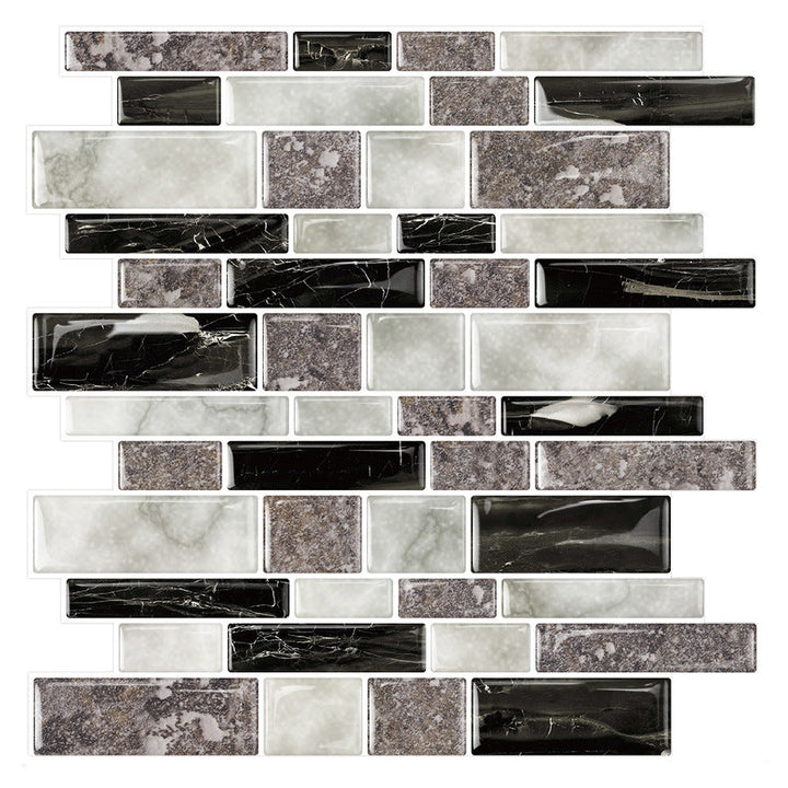 Lisslune | 12"x 12" Resin Mosaic Tiles Square Self-Adhesive Tiles for Backsplash & Wall Tile