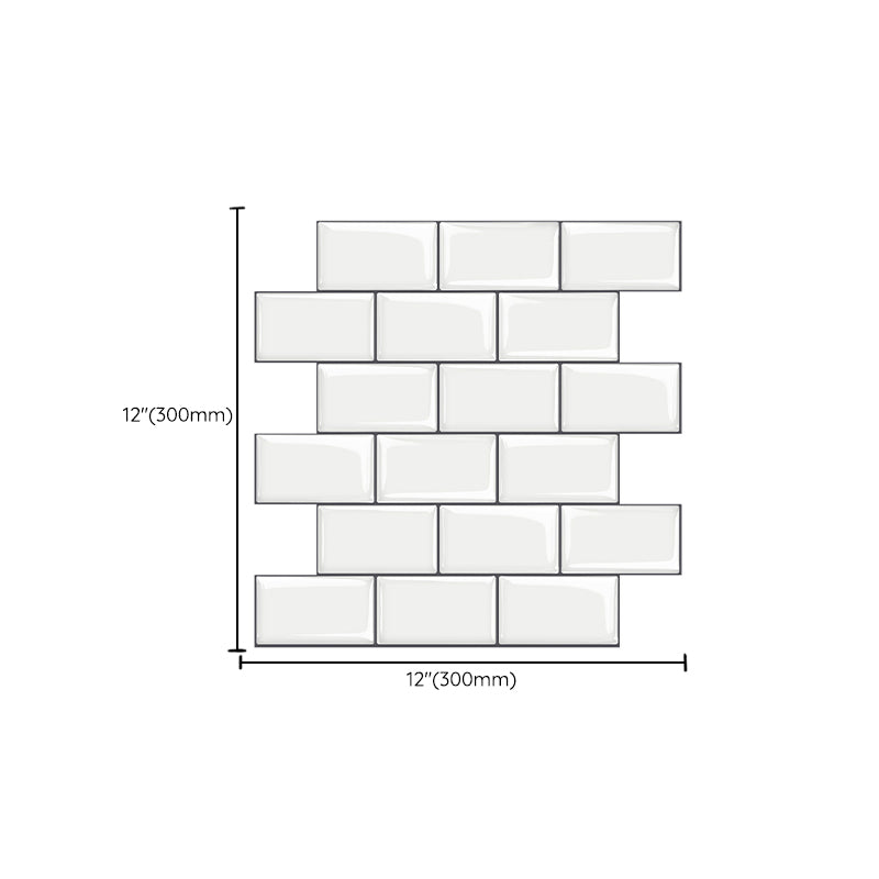 Lisslune | 12"x 12" Resin Mosaic Tiles Square Self-adhesive Tiles for Backsplash & Wall Tile
