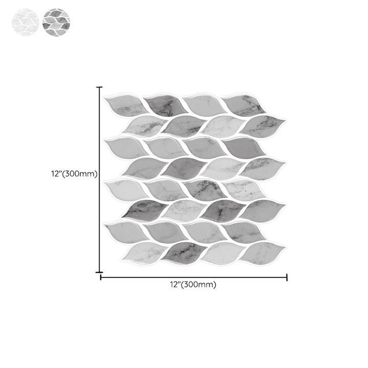 Lisslune | 12"x 12" Resin Mosaic Tiles Square Self-Adhesive Tiles for Backsplash & Wall Tile