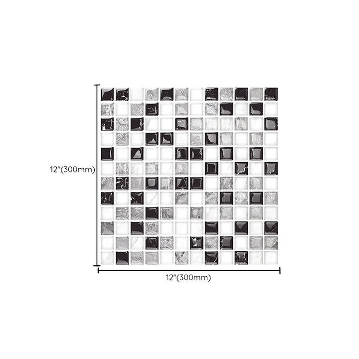 Lisslune | 12"x 12" Resin Mosaic Tiles Square Self-adhesive Tiles for Backsplash & Wall Tile