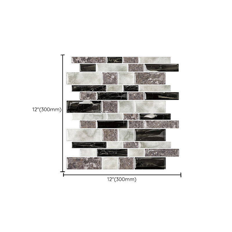 Lisslune | 12"x 12" Resin Mosaic Tiles Square Self-Adhesive Tiles for Backsplash & Wall Tile