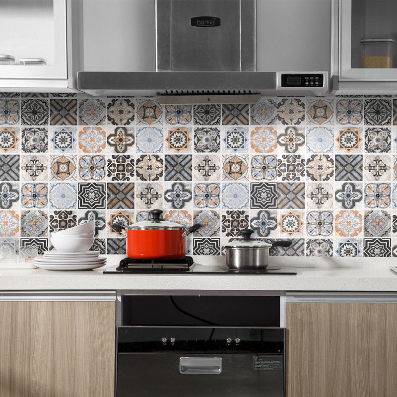 Lisslune | Square Grid Peel and Stick Tile PVC Mosaic Tile for Kitchen Backsplash