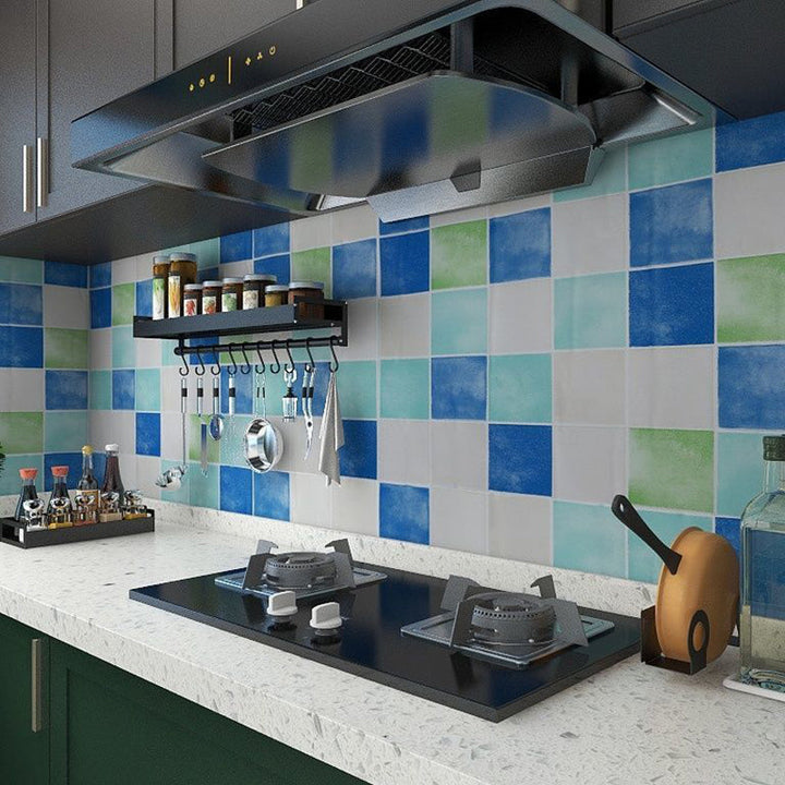 Lisslune | Square Grid Peel and Stick Tile PVC Mosaic Tile for Kitchen Backsplash
