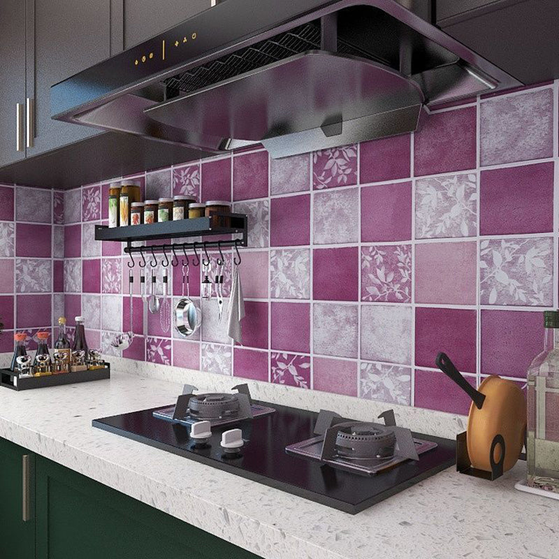 Lisslune | Square Grid Peel and Stick Tile PVC Mosaic Tile for Kitchen Backsplash