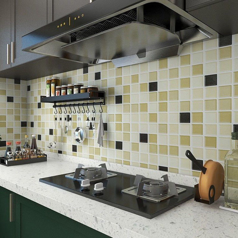 Lisslune | Square Grid Peel and Stick Tile PVC Mosaic Tile for Kitchen Backsplash