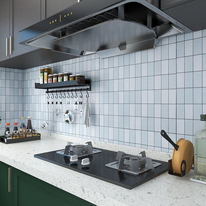 Lisslune | Square Grid Peel and Stick Tile PVC Mosaic Tile for Kitchen Backsplash