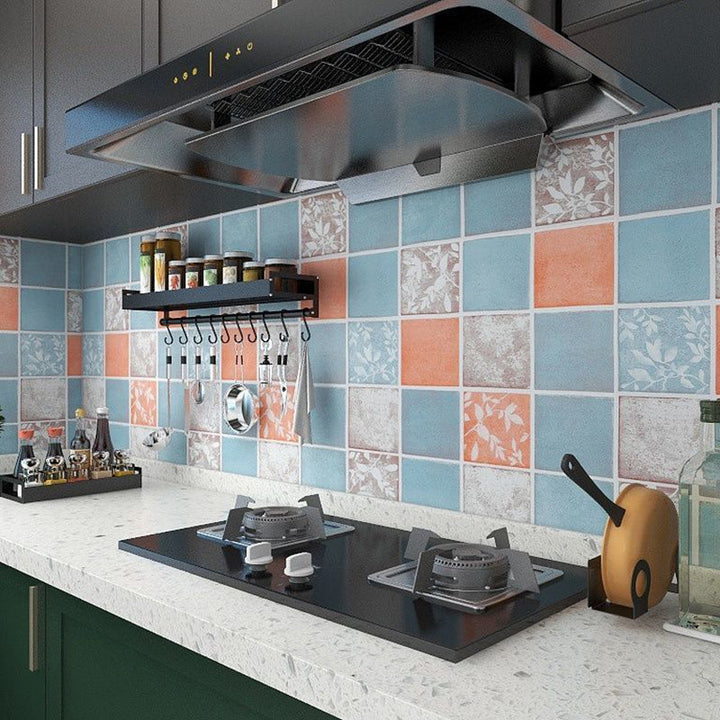 Lisslune | Square Grid Peel and Stick Tile PVC Mosaic Tile for Kitchen Backsplash