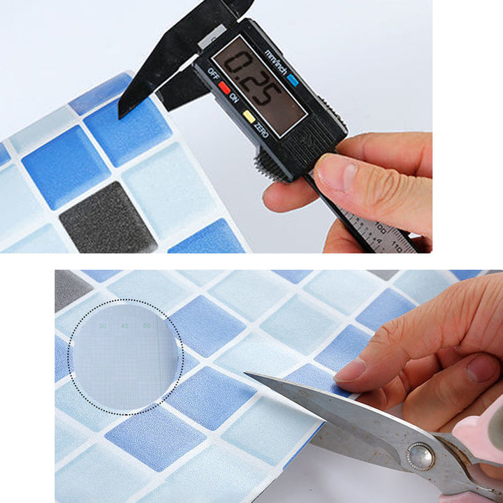 Lisslune | Square Grid Peel and Stick Tile PVC Mosaic Tile for Kitchen Backsplash