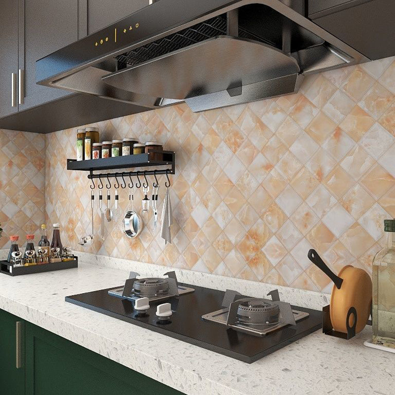 Lisslune | Square Grid Peel and Stick Tile PVC Mosaic Tile for Kitchen Backsplash