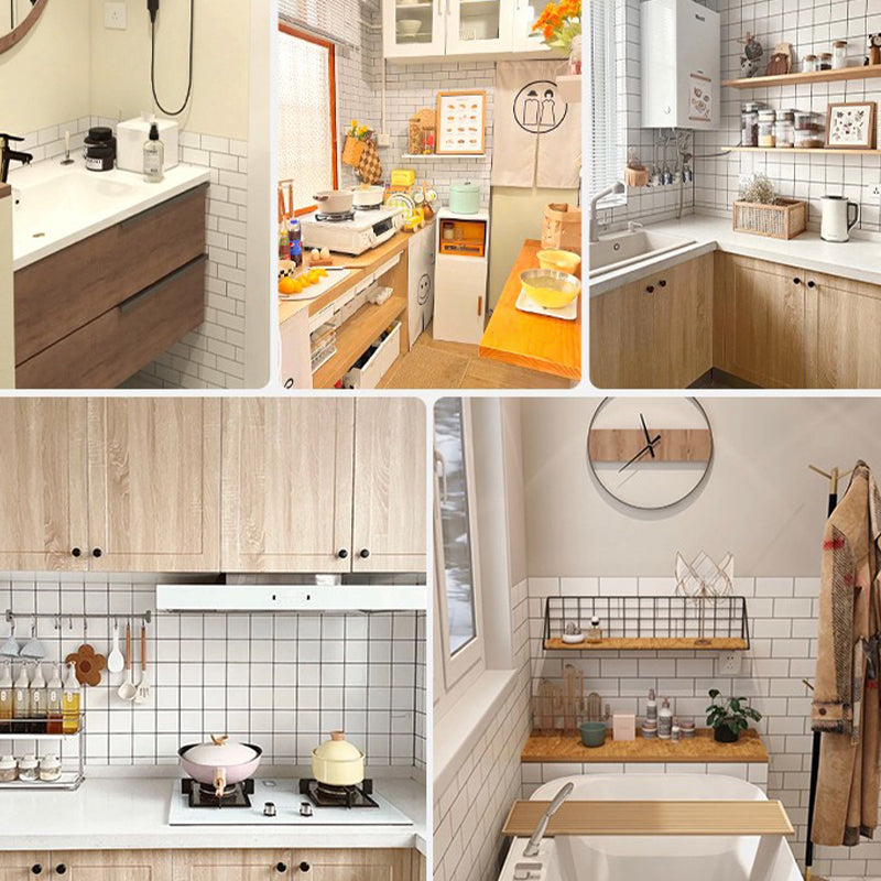 Lisslune | Rectangular Peel-and-Stick Tiles PVC Single Tile for Kitchen and Bathroom