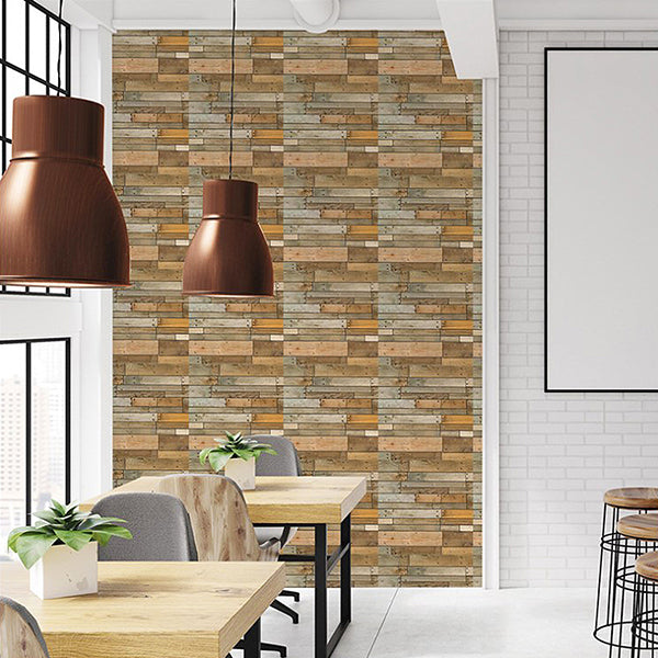 Lisslune | 3D Wood Grain Wall Panel modern minimalist Home Living Room Bathroom Panel Wall (5-Pack)
