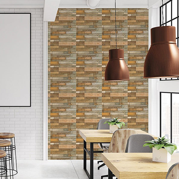 Lisslune | 3D Wood Grain Wall Panel modern minimalist Home Living Room Bathroom Panel Wall (5-Pack)