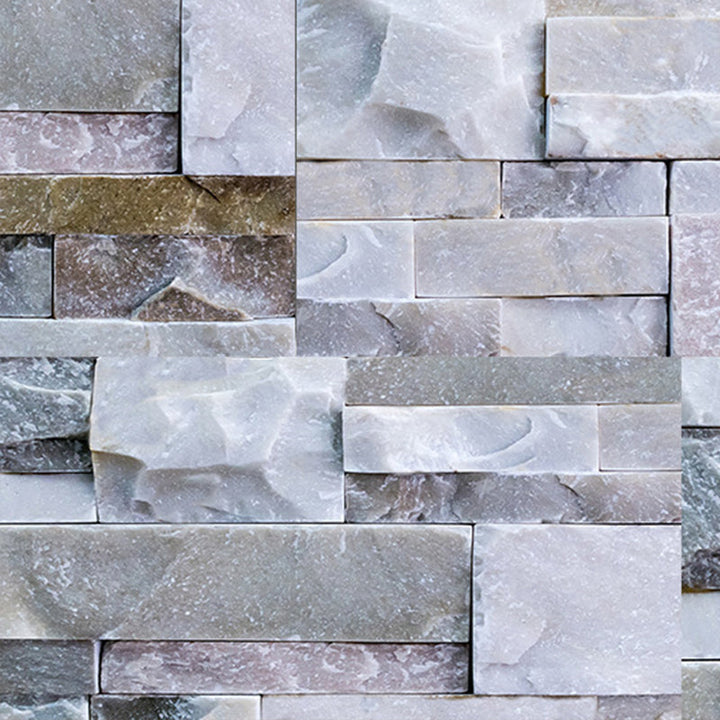 Lisslune | Modern Gray PVC Peel and Stick Tiles Rectangular Stacked Stone Mosaic Tile