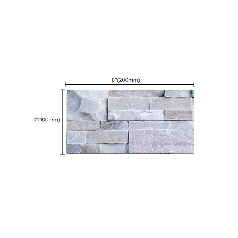 Lisslune | Modern Gray PVC Peel and Stick Tiles Rectangular Stacked Stone Mosaic Tile