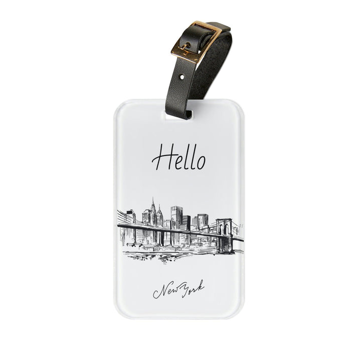 Lisslune | Elegant Adjustable Acrylic Luggage Tag Duo with Premium Leather Straps
