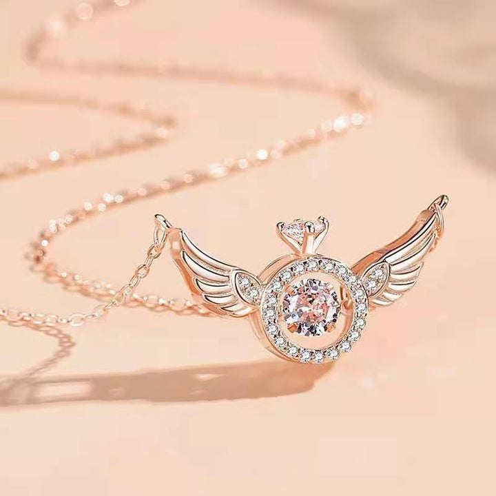 Lisslune | Angel Wings Necklace – Titanium Steel Pendant with Strass