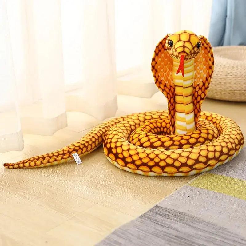 Lisslune | Realistic Cobra Snake Plush Toy - Versatile Educational Cuddly Toy for Home Decor and Play