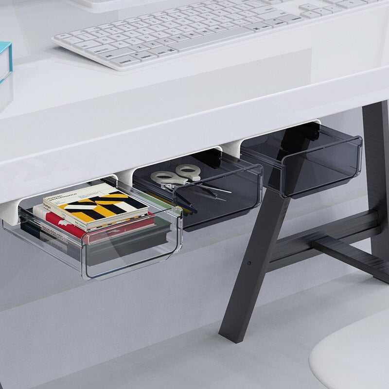 Lisslune | Office Friendly Self-Adhesive Hidden Transparent Drawer