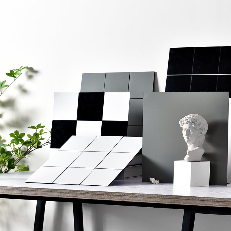 Lisslune | Modern Square Grid Single Plate Plastic Peel & Stick Field Tile