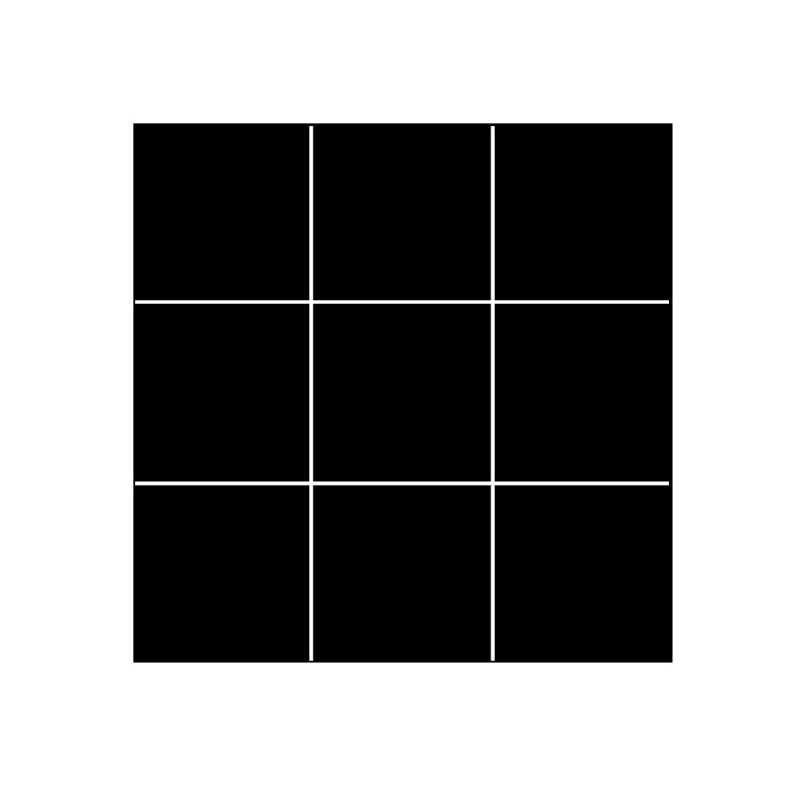 Lisslune | Modern Square Grid Single Plate Plastic Peel & Stick Field Tile