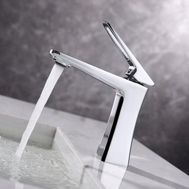 Lisslune | Glam Vessel Sink Faucet Brass Lever Handles with Drain Assembly Sink Faucet