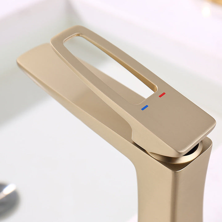 Lisslune | Glam Vessel Sink Faucet Brass Lever Handles with Drain Assembly Sink Faucet