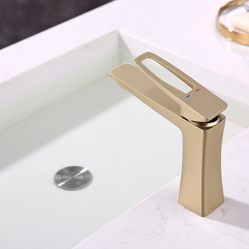Lisslune | Glam Vessel Sink Faucet Brass Lever Handles with Drain Assembly Sink Faucet