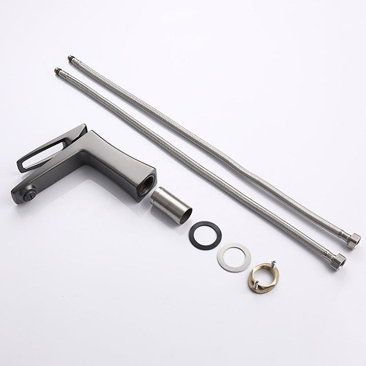 Lisslune | Glam Vessel Sink Faucet Brass Lever Handles with Drain Assembly Sink Faucet