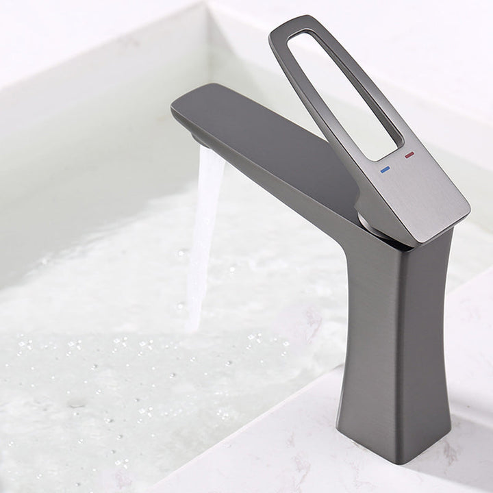 Lisslune | Glam Vessel Sink Faucet Brass Lever Handles with Drain Assembly Sink Faucet